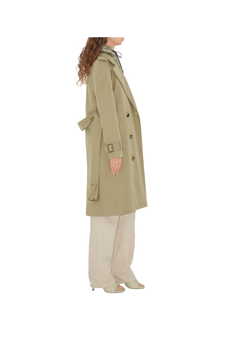 Burberry Long Gabardine Trench Coat, Alternate, color, Skylark