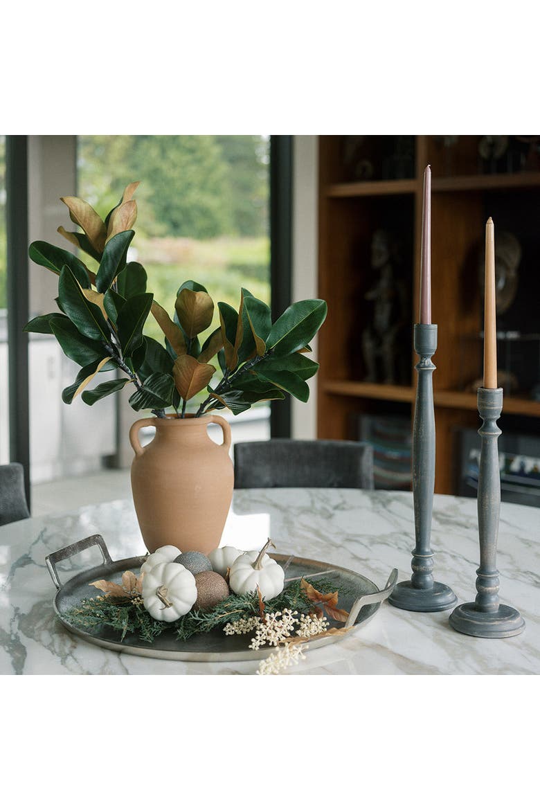 Tapered Candle Holder, Dark Grey Wood, Alternate, color, Dark Grey