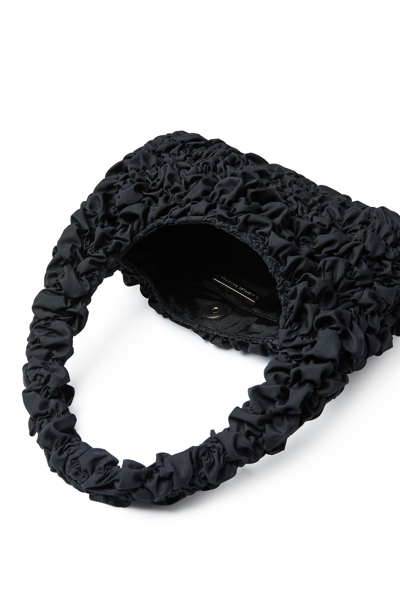 Loeffler Randall Smocked Mini Shoulder Bag, Alternate, color, Black