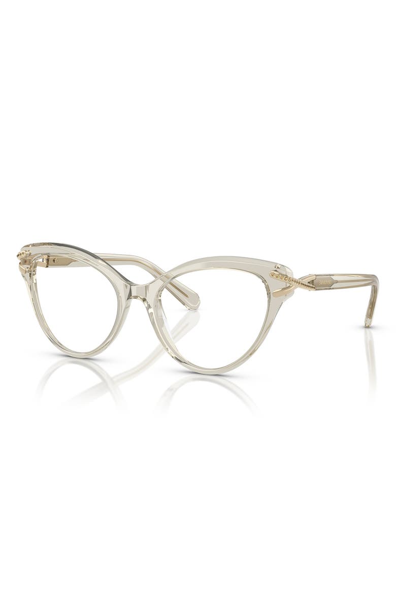 Swarovski 55mm Cat Eye Optical Glasses, Alternate, color, Beige