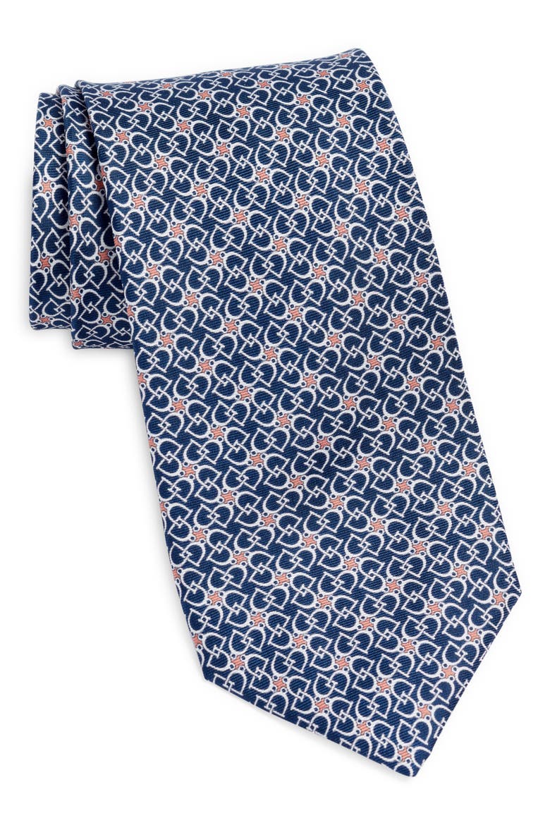 Stirrups Silk Tie, Main, color, NAVY