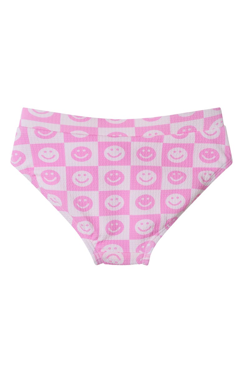 Andy 
Evan Kids
 Smiley Textured Puff Sleeve Two-Piece Swimsuit, Alternate, color, 