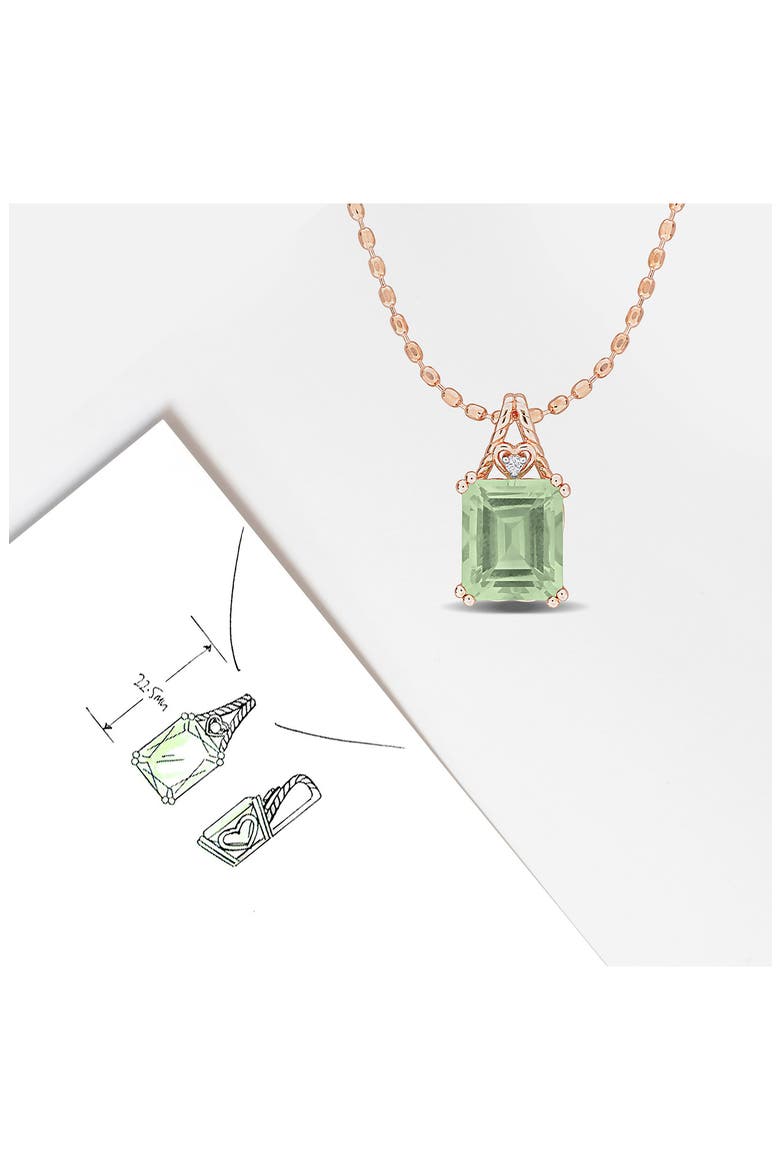 Green Quartz Pendant Necklace, Alternate, color, GREEN