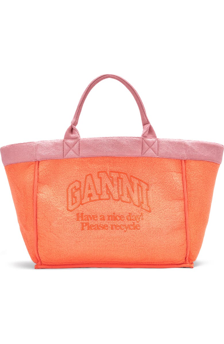 Ganni XXL Beach Resort Shopper, Alternate, color, Parfait Pink
