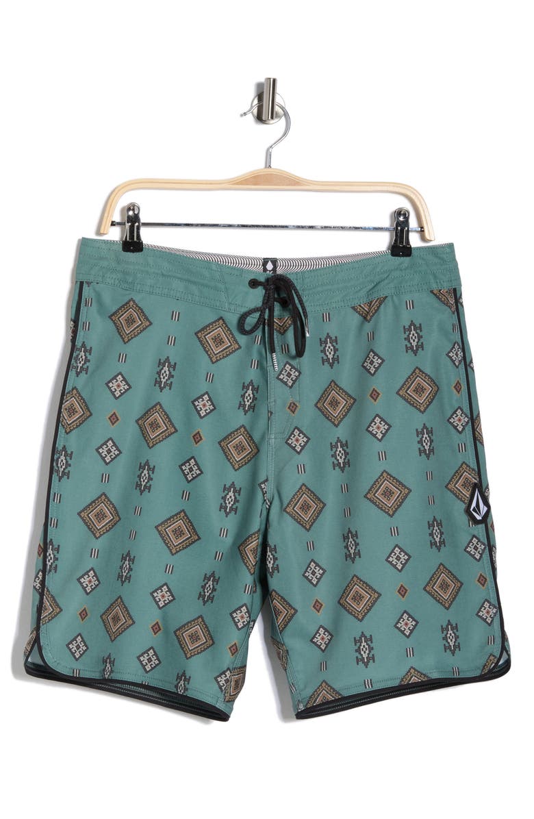 Volcom Desert Dobby Stoney Board Shorts, Main, color, Light Olive