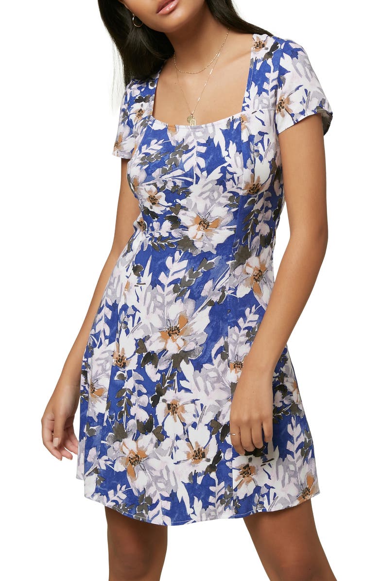 O'Neill Aiko Floral Print Minidress, Alternate, color,