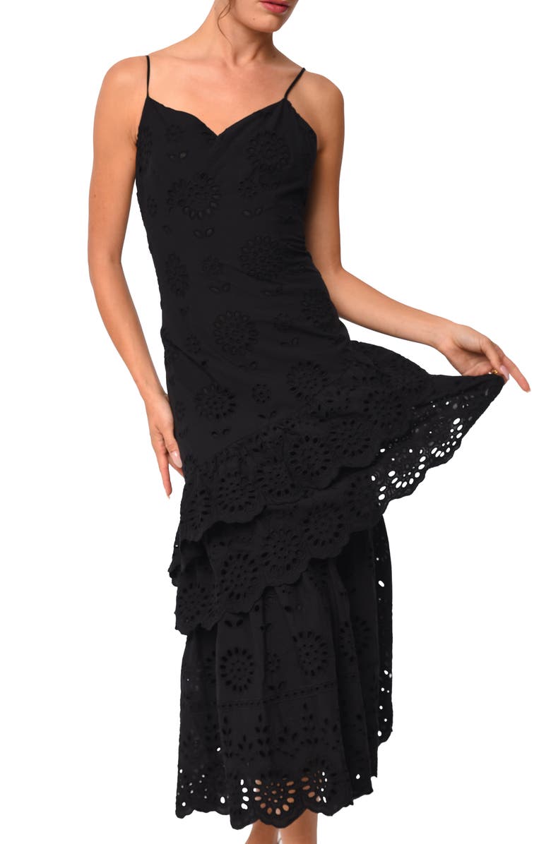 CIEBON Gudrun Cotton Eyelet Ruffle Dress, Alternate, color, 