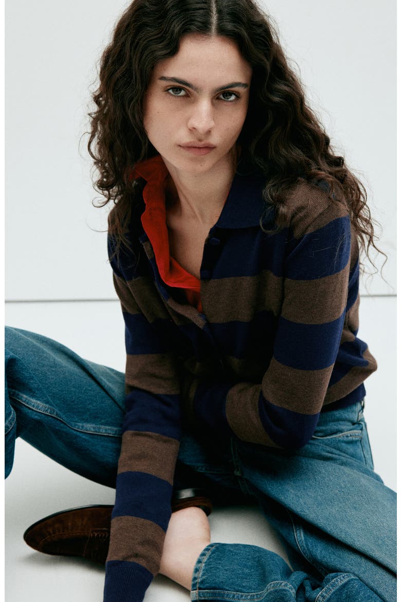 Sergi Polo Cardigan, Alternate, color, BROWN