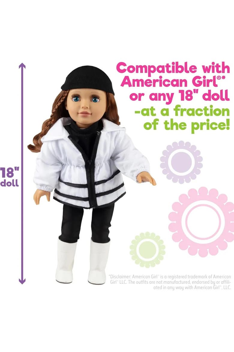 6pc Winter Doll Outfit for 18" Dolls - Compatible with 18" Girl Dolls- Clothes & Accessories, Alternate, color, White