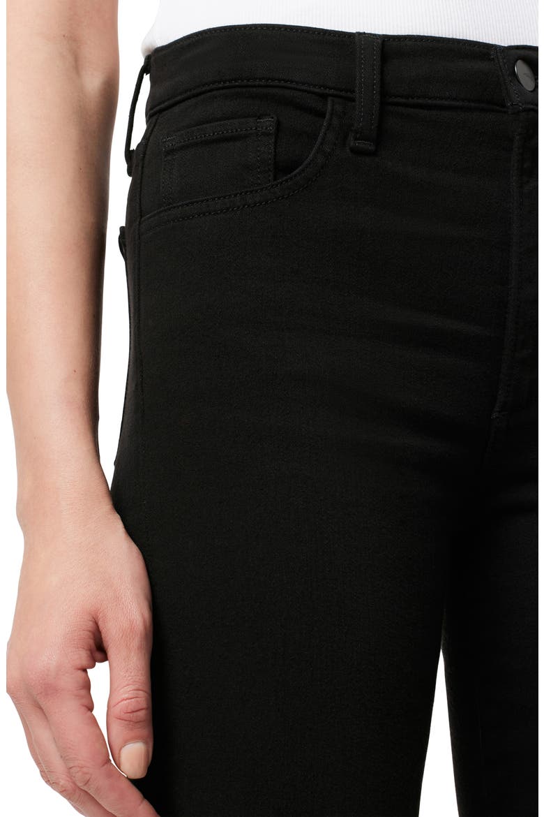 The Callie Raw Hem Crop Bootcut Jeans, Alternate, color, BLACK