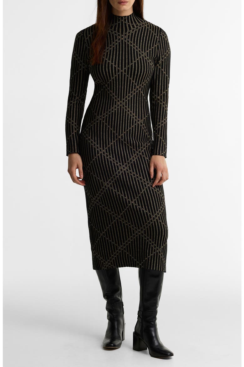 Adina Jacquard Knit Midi Dress, Main, color, BLACK MULTI