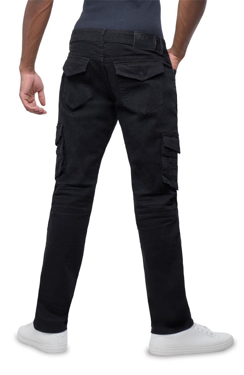 XRAY Slim Fit Cargo Pocket Denim Jeans, Alternate, color, Jet Black