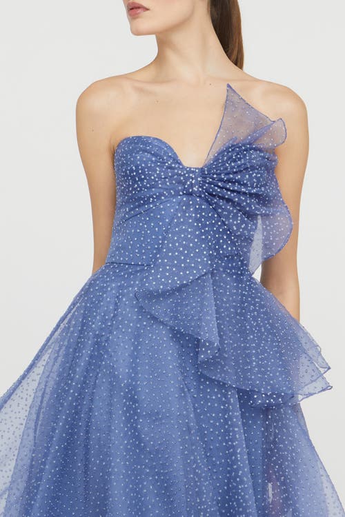 Theia Joanna Bow Bodice Gown In Purple