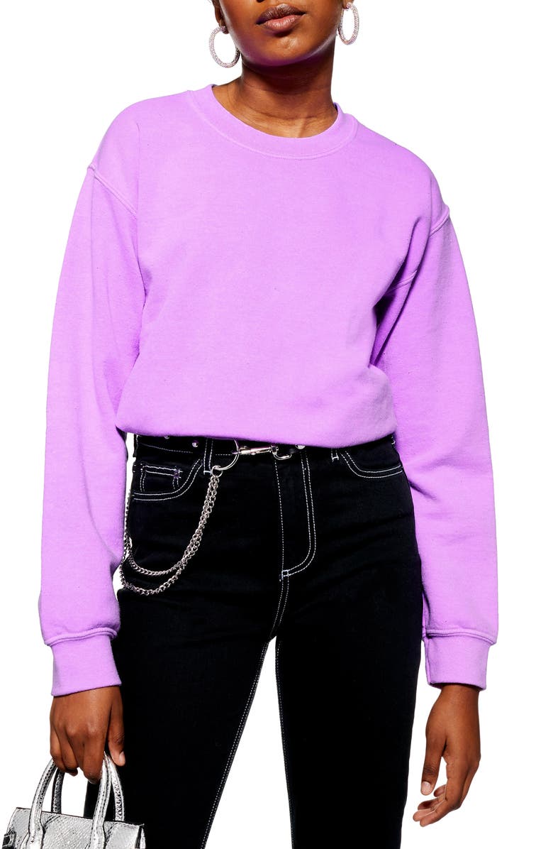 Topshop Washed Neon Sweatshirt, Main, color,