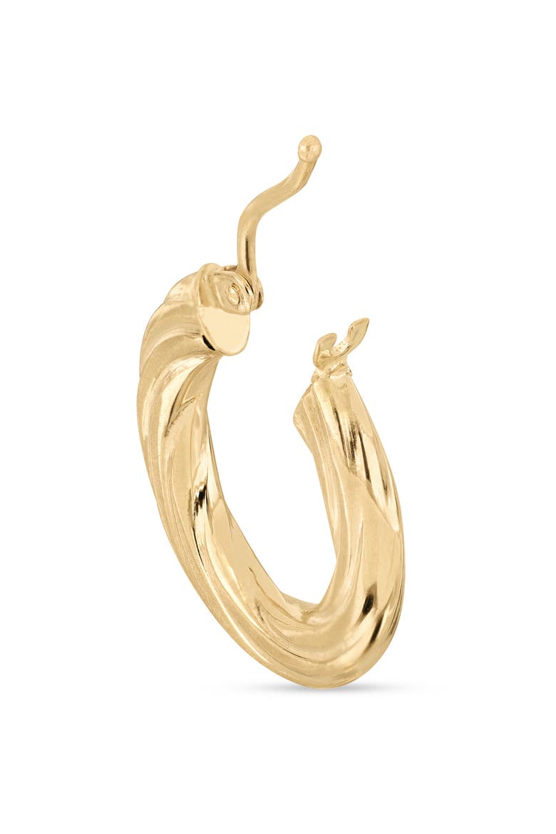 14k Gold Flat Rope Hoop Earrings, Alternate, color, 14K YELLOW GOLD