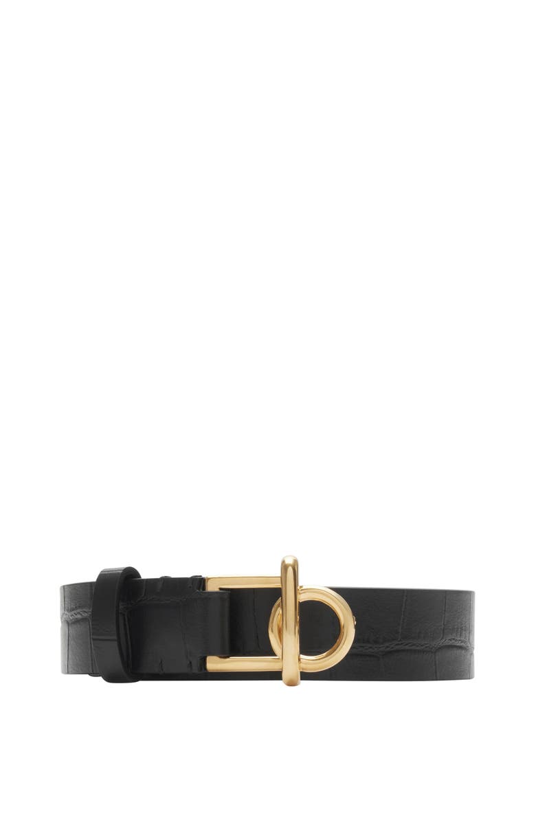 Burberry Leather Rocking Horse Belt, Main, color, Black
