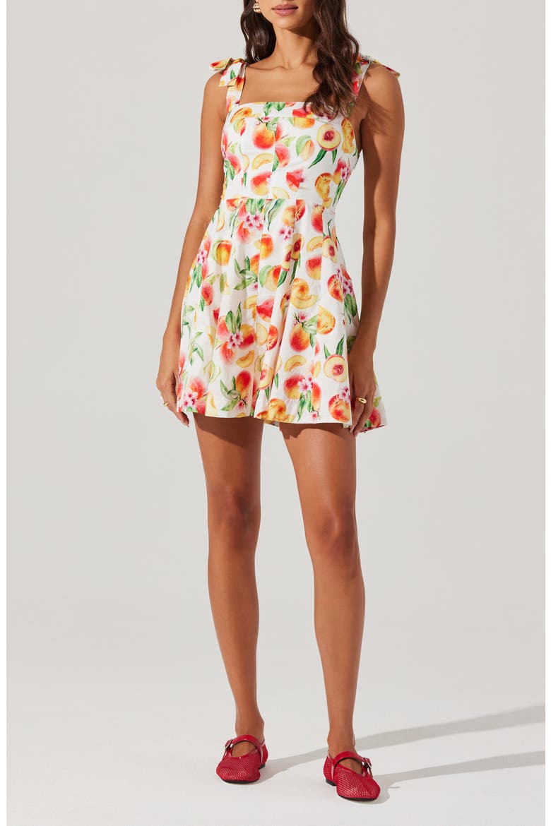 Tinesha Tie Strap Cotton Mini Sundress, Main, color, YELLOW PEACH