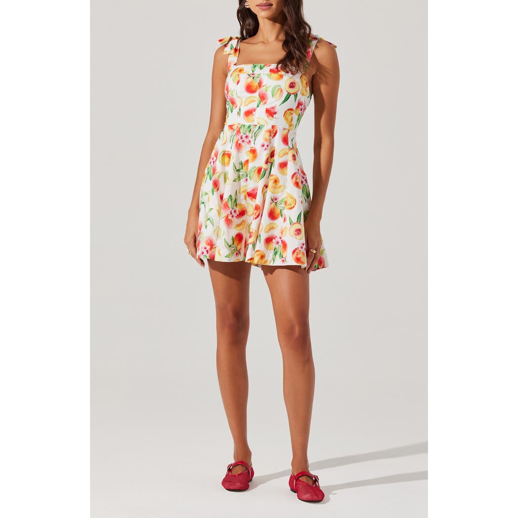 Astr The Label Tinesha Tie Strap Cotton Mini Sundress In White