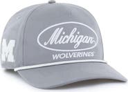 '47 Men's '47 Gray Michigan Wolverines Contemporary Basics Foundational Rope Hitch Adjustable Hat