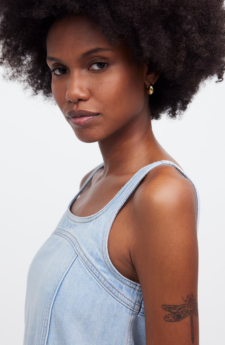 Denim A-Line Sleeveless Minidress