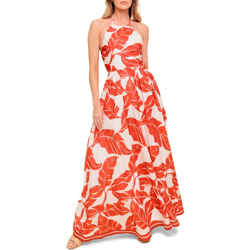 Flying Tomato Halter Maxi Dress In Brown