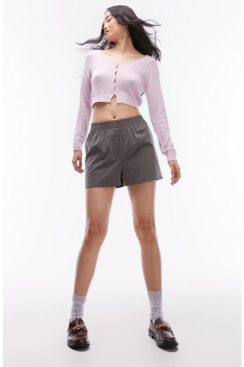 Textured Crop Cardigan, Alternate, color, PINK
