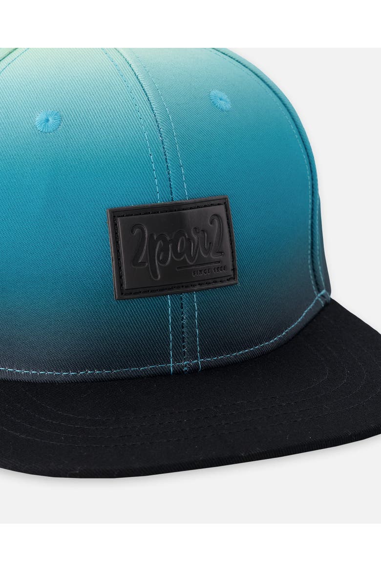 Boy Flat Brim Gradient Cap, Alternate, color, Lime To Black Gradient