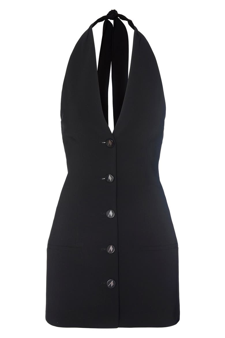 Isabel Halter Tech Crepe Minidress, Alternate, color, 100 BLACK