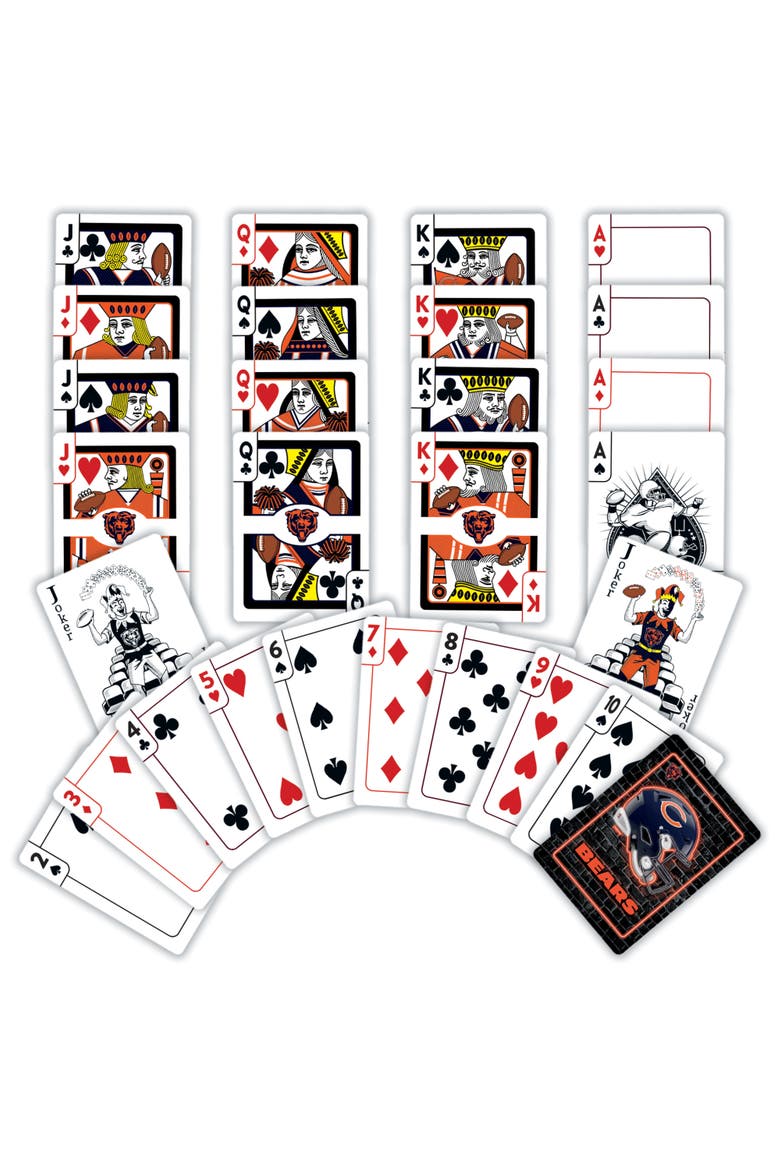 Chicago Bears Neon Playing Cards, Alternate, color, Multicolor