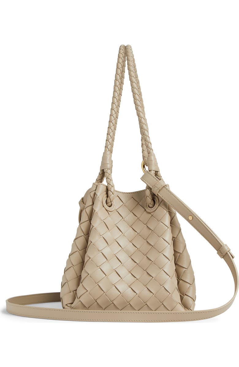 Bottega Veneta Small Parachute Intrecciato Leather Shoulder Bag, Alternate, color, 9614 Ecru-Muse Brass