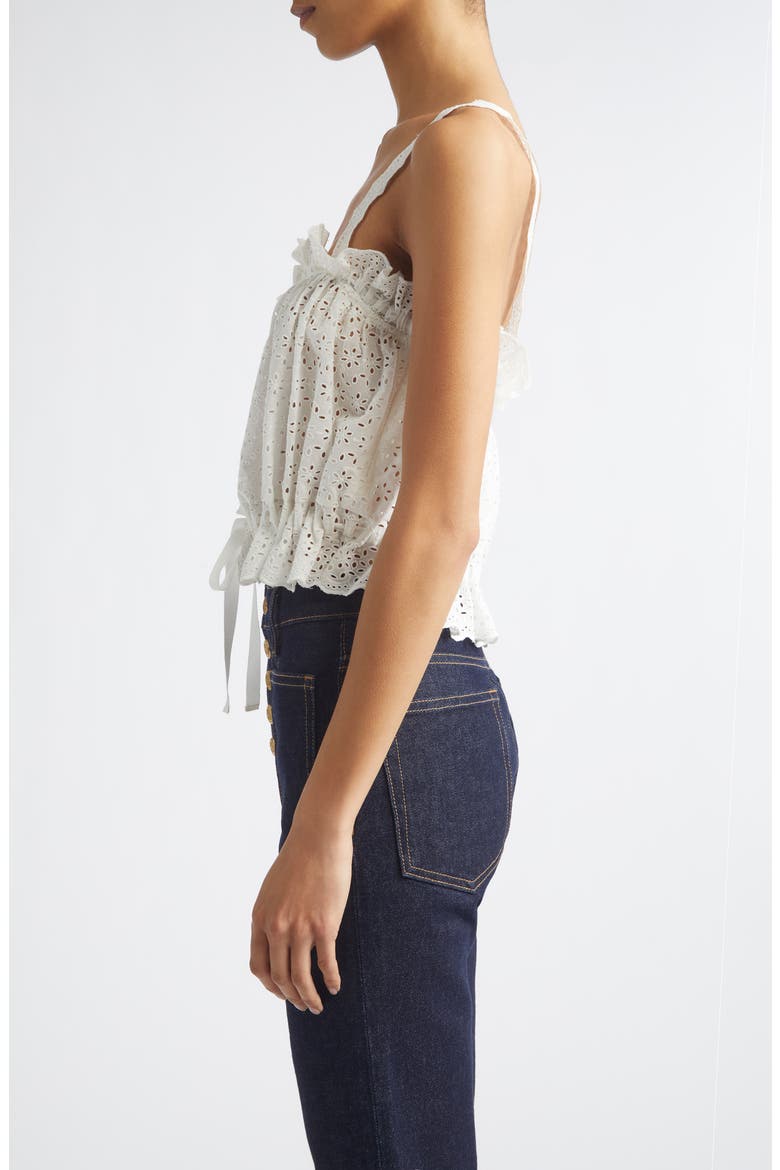 Isola Cotton Eyelet Top, Alternate, color, PRISTINE