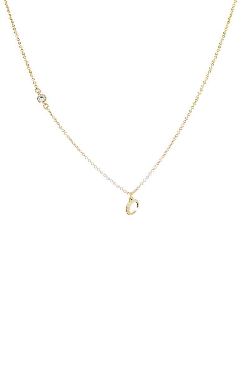 Initial Pendant Necklace, Main, color, GOLD C