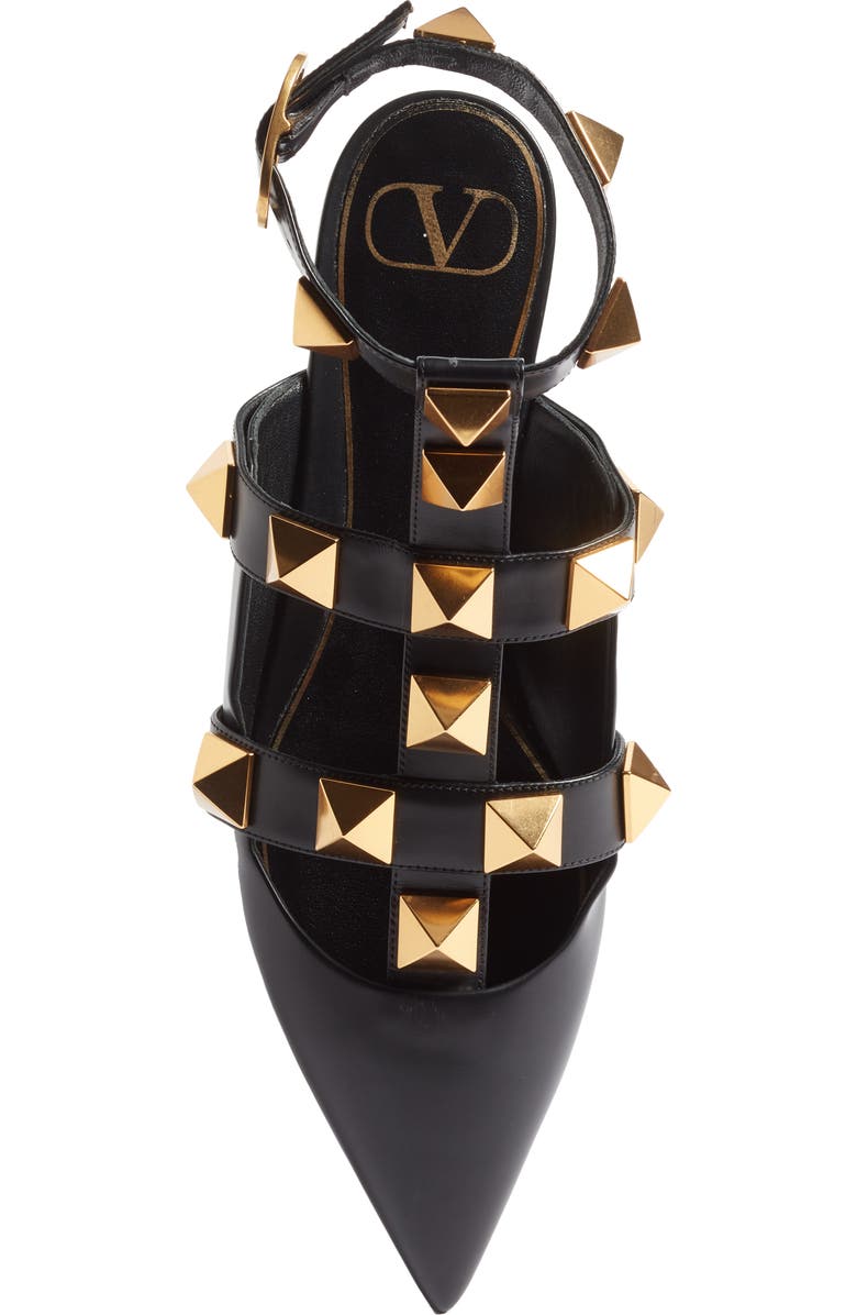 Valentino Garavani Valentino Roman Stud Ankle Strap Flat, Alternate, color,