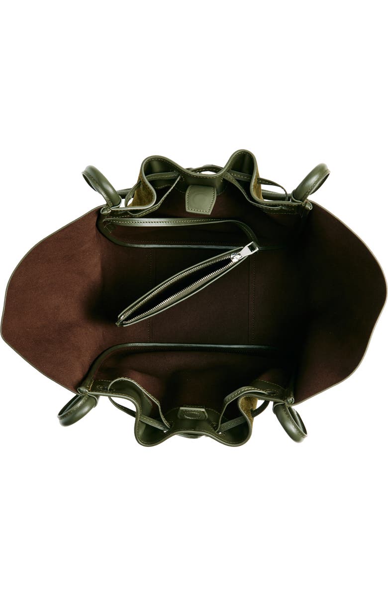 Proenza Schouler Large Ruched Suede Tote, Alternate, color, Olive