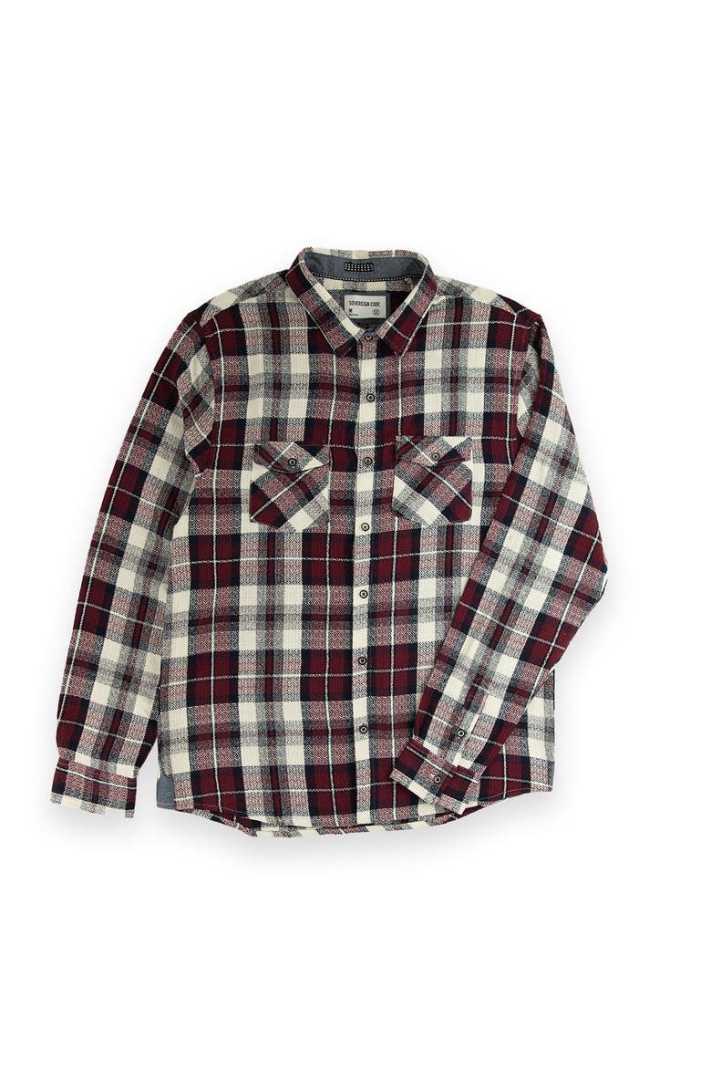 Sovereign Code Redwood Button Down Shirt, Main, color, Dk Red/ Luke Plaid
