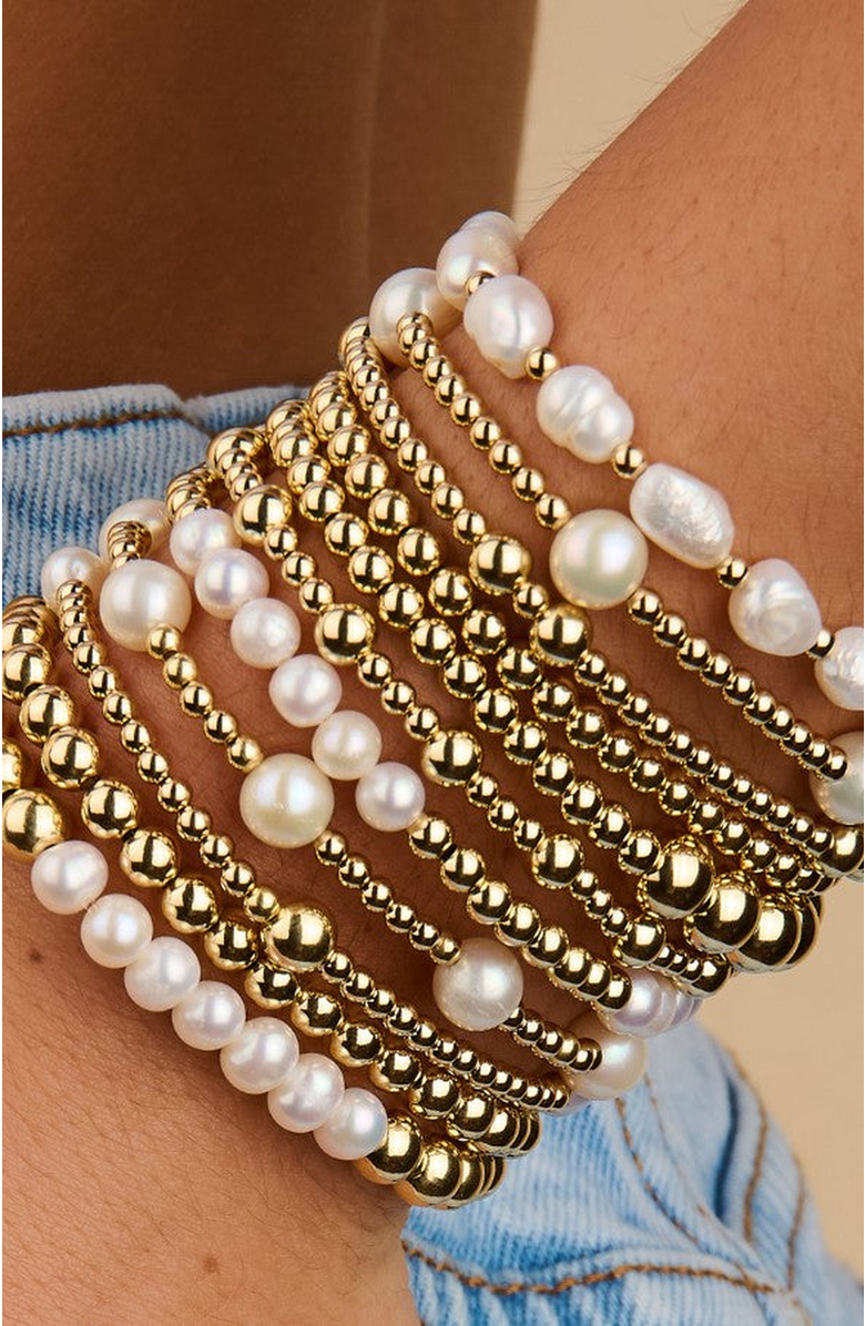 Little Sky Stone Avery Pearl Bead Bracelet, Alternate, color, White