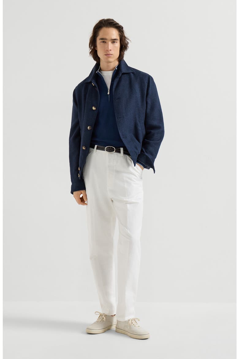 Cotton and cashmere lightweight sweater, Alternate, color, Avio Blue