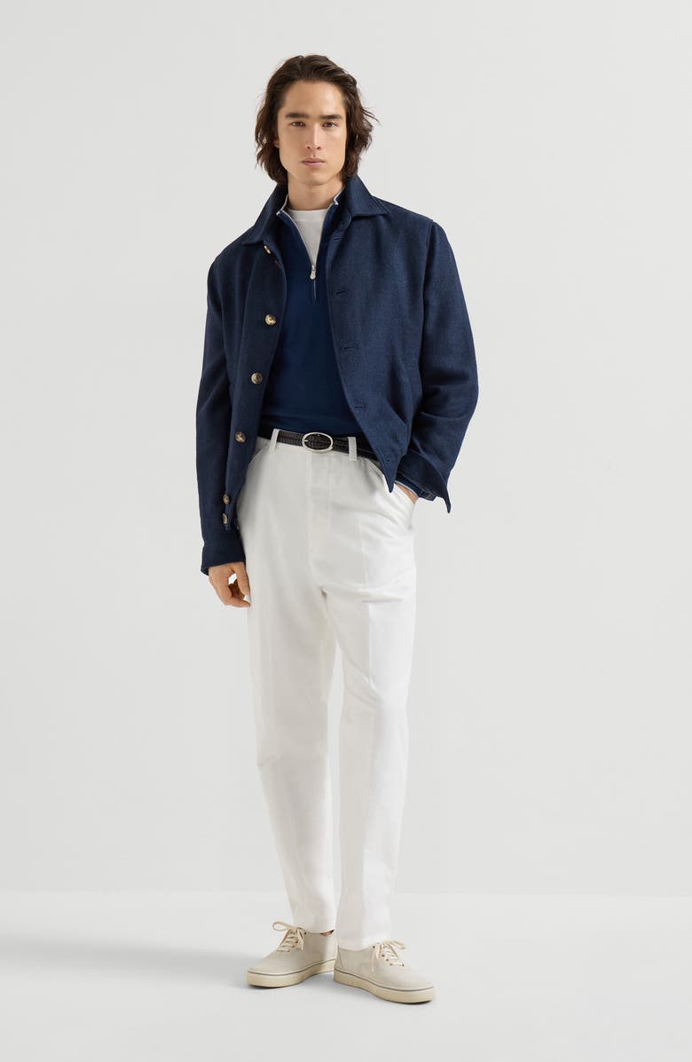 Brunello Cucinelli Cotton and cashmere lightweight sweater, Alternate, color, Avio Blue