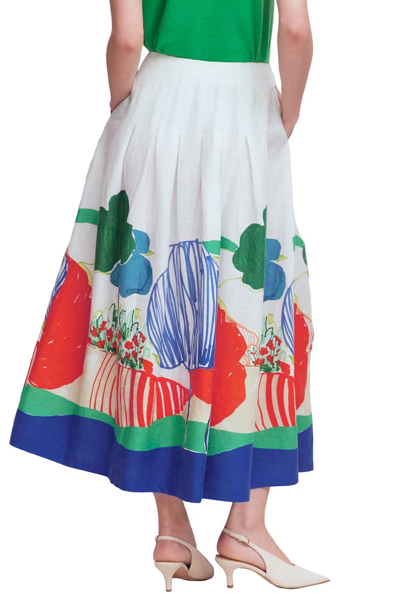 Valentina Linen Skirt, Alternate, color, MUTLI ABSTRACT VALLEY