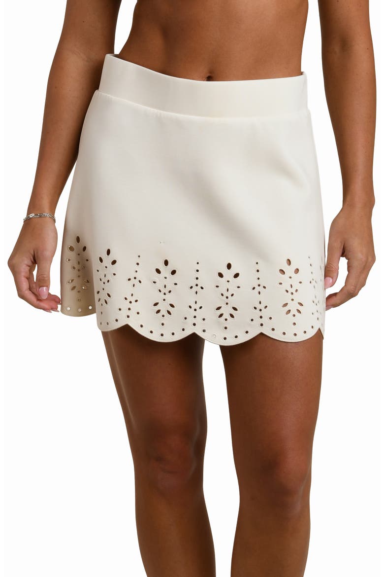 Cloudset Eyelet Detail Miniskirt, Main, color, CHALK