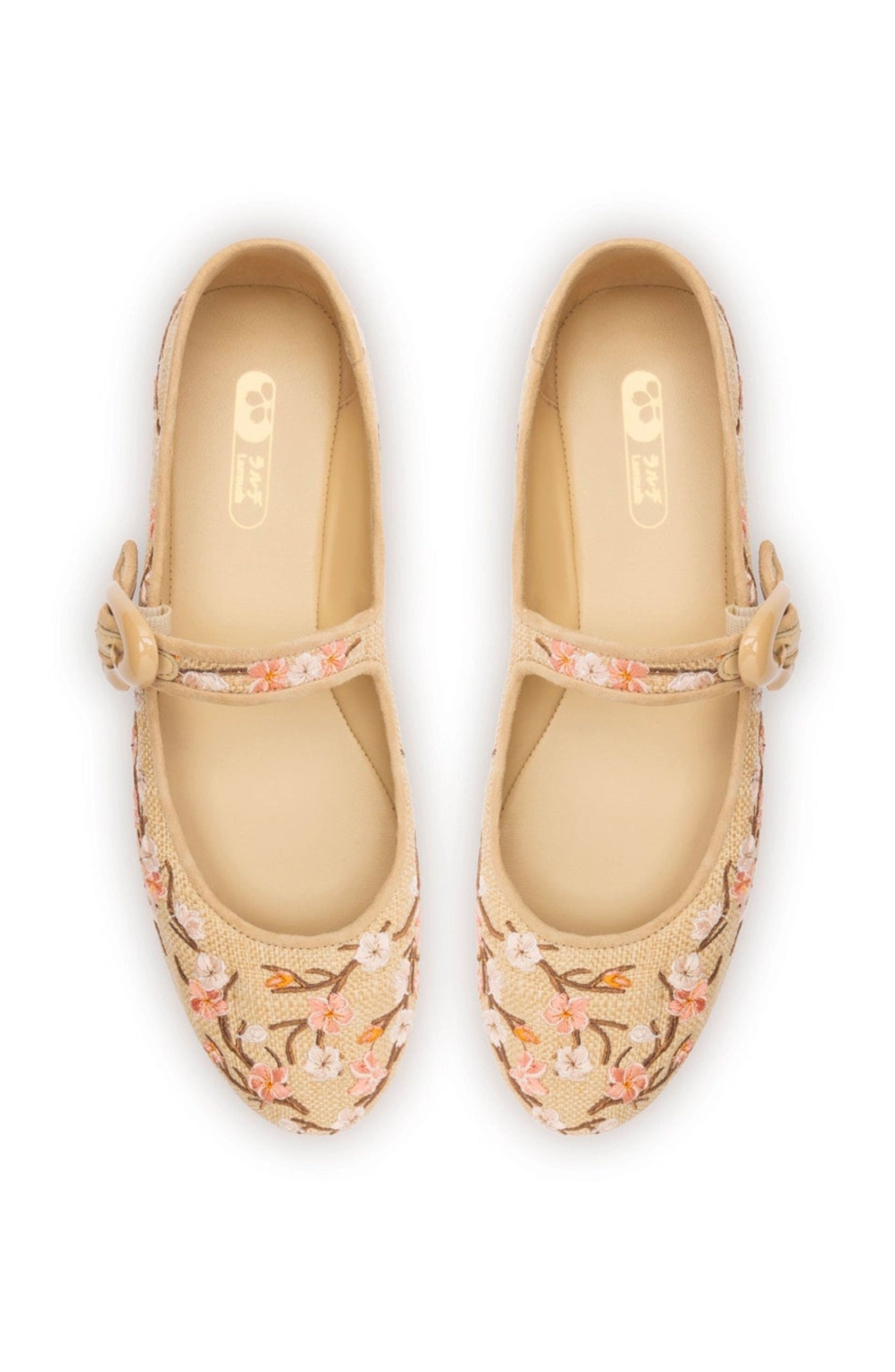Verona Ballet Flat, Alternate, color, Beige Sakura Print