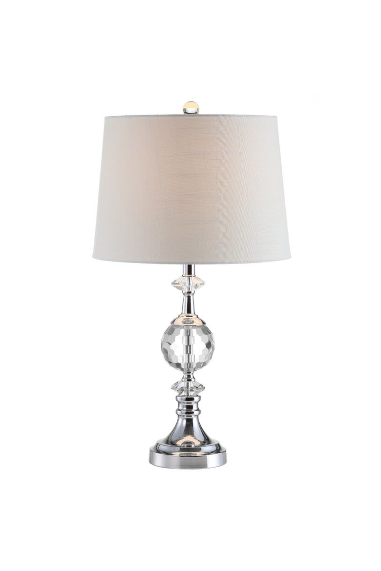 Channing 25.5" LED Crystal/Metal Table Lamp, Clear/Chrome, Main, color, Clear/Chrome