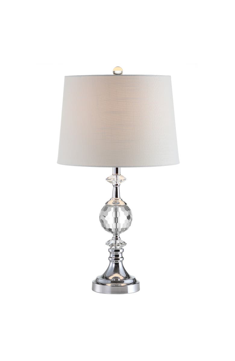 JONATHAN Y Channing 25.5" LED Crystal/Metal Table Lamp, Clear/Chrome, Main, color, Clear/Chrome
