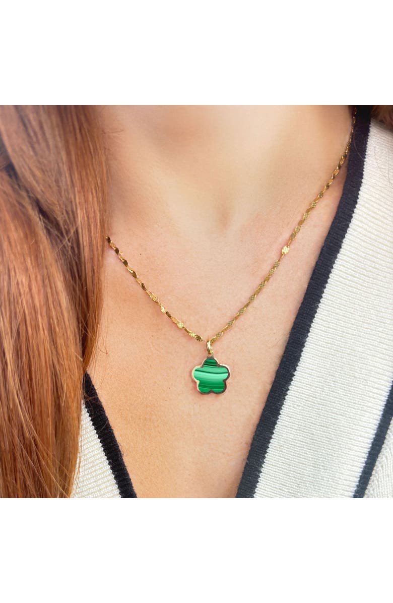 The Lovery Fine Jewelry Malachite Flower Charm, Alternate, color, Malachite