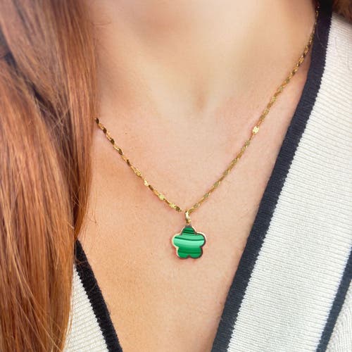 The Lovery Fine Jewelry Malachite Flower Charm In Green