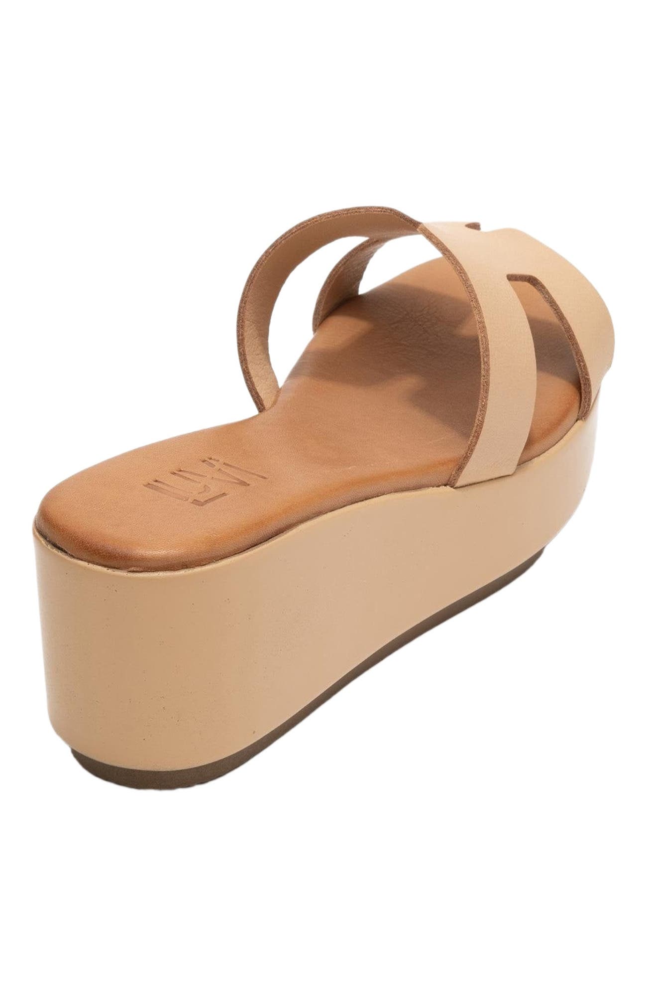 Lia Leather Platform Sandal, Alternate, color, Dark Beige Leather
