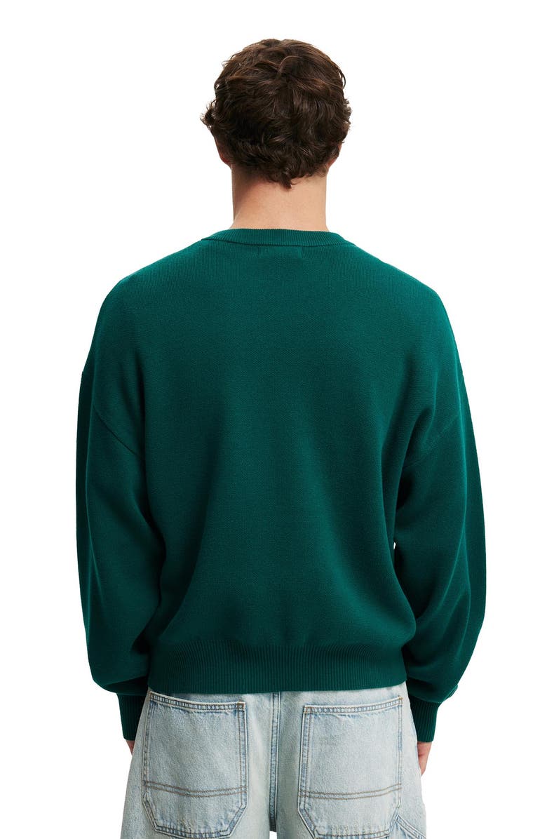 Cotton On Heritage Crew Knit, Alternate, color, Deep Green