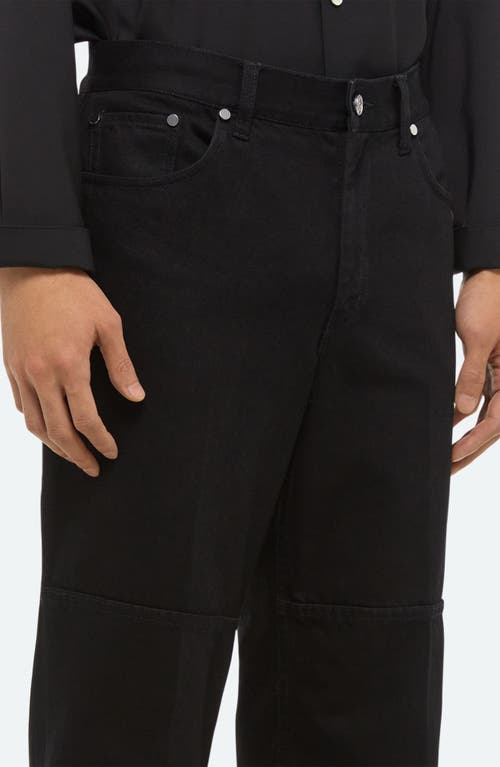Helmut Lang Exposed Back Zip Detail Carpenter Jeans In Black