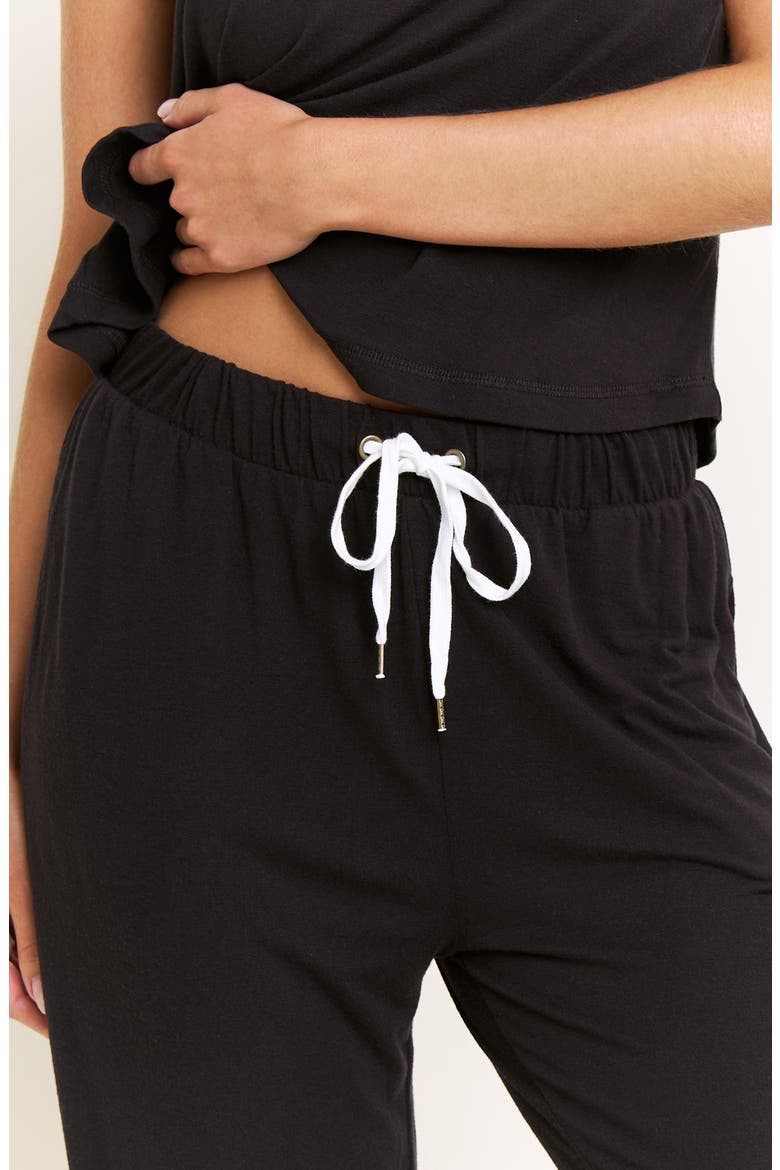 Star Seeker Brushed Jersey Tank & Pant Pajamas, Alternate, color, BLACK
