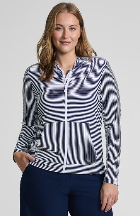 SunShade UPF 50 Hooded Zip Front Rash Guard